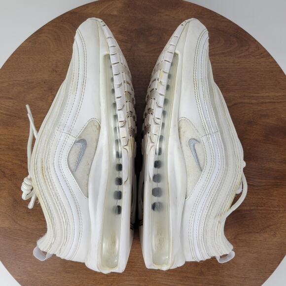 Nike Mens Air Max 97 Shoes 8 Triple White Wolf Gray Running Sneakers 921826-101 - Picture 4 of 14